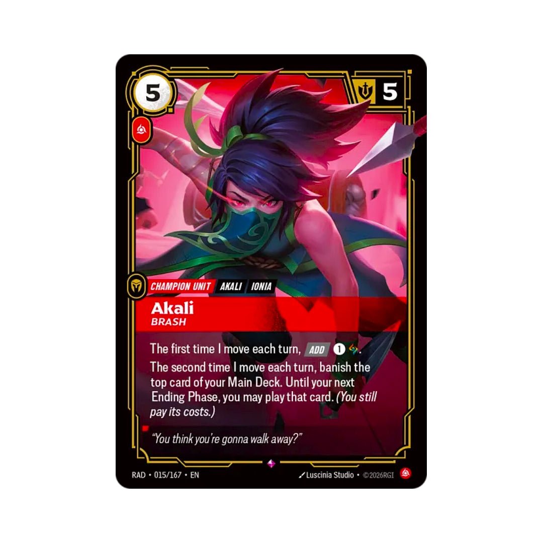Akali - Brash (RAD-015) - Cards Beyond