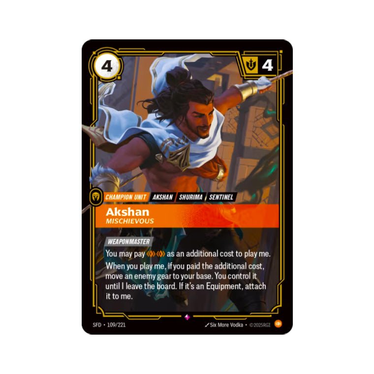Akshan - Mischievous (SFD - 109) - Cards Beyond