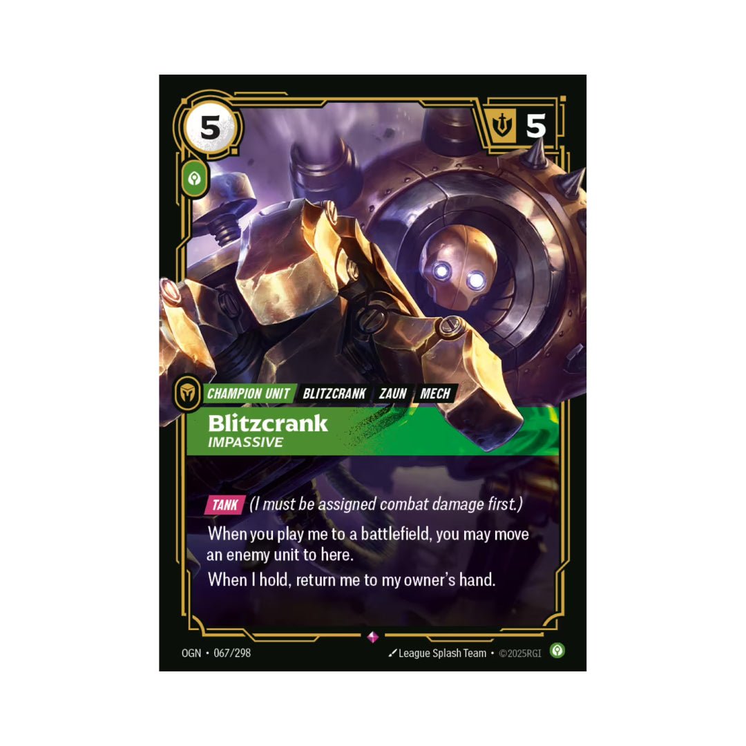 Blitzcrank - Impassive (OGN - 067) - Cards Beyond