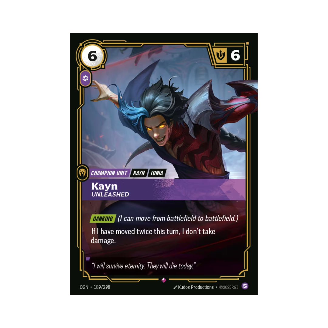 Kayn - Unleashed (OGN - 189) - Cards Beyond