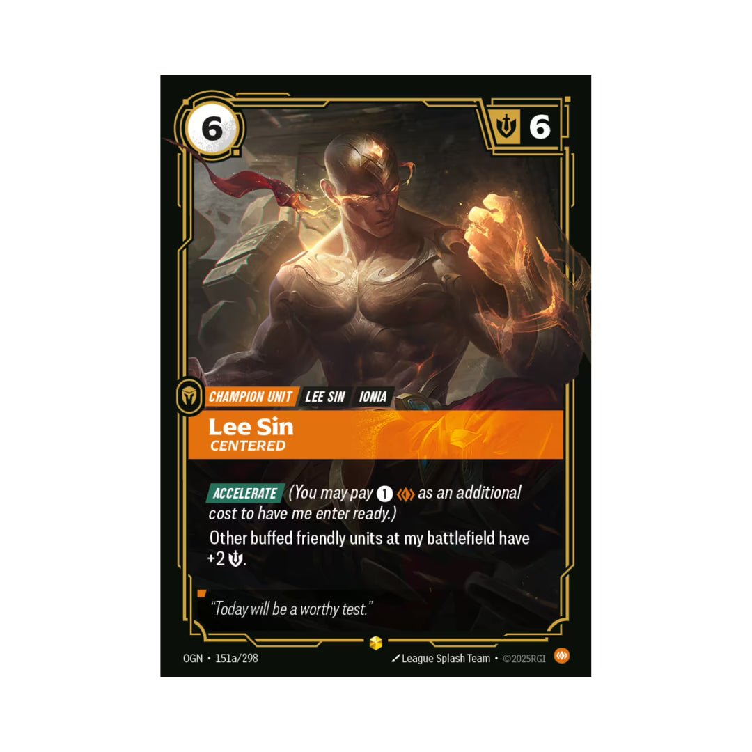Lee Sin - Centered (OGN - 151a) - Cards Beyond