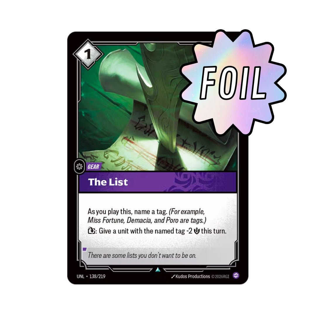 The List (UNL - 138) - Cards Beyond
