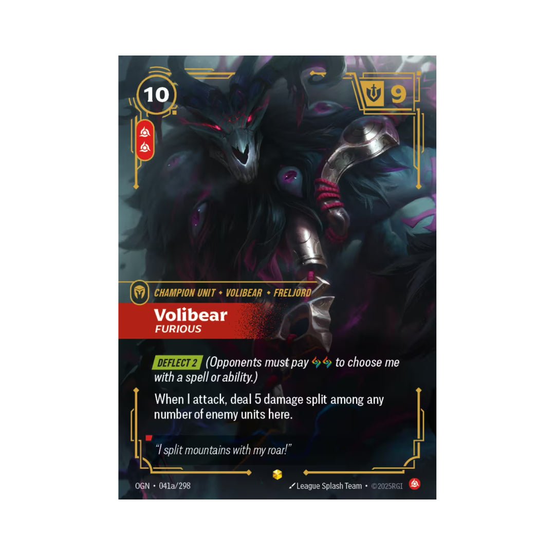 Volibear - Furious (OGN - 041a) - Cards Beyond