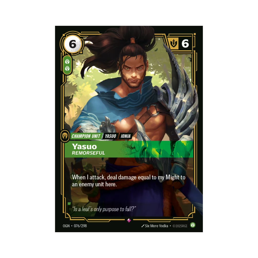 Yasuo - Remorseful (OGN - 076) - Cards Beyond
