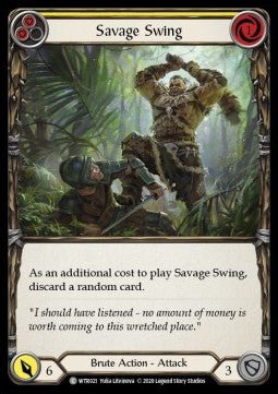 Savage Swing (Yellow) (Normal) - Welcome to Rathe - Unlimited (Common) [WTR-U-WTR021] - Cards Beyond