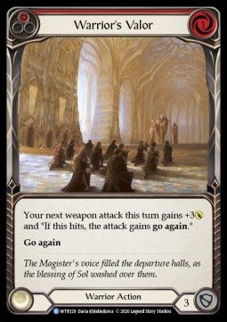 Warrior's Valor (Red) (Normal) - Welcome to Rathe - Unlimited (Rare) [WTR-U-WTR129] - Cards Beyond