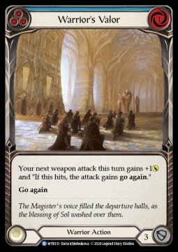 Warrior's Valor (Blue) (Normal) - Welcome to Rathe - Unlimited (Rare) [WTR-U-WTR131] - Cards Beyond