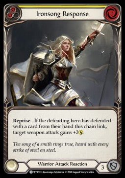 Ironsong Response (Yellow) (Rainbow Foil) - Welcome to Rathe - Unlimited (Common) [WTR-U-WTR133] - Cards Beyond