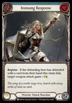 Ironsong Response (Blue) (Normal) - Welcome to Rathe - Unlimited (Common) [WTR-U-WTR134] - Cards Beyond