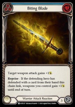 Biting Blade (Blue) (Normal) - Welcome to Rathe - Unlimited (Common) [WTR-U-WTR137] - Cards Beyond