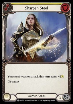 Sharpen Steel (Yellow) (Normal) - Welcome to Rathe - Unlimited (Common) [WTR-U-WTR142] - Cards Beyond