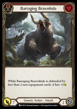 Barraging Brawnhide (Red) (Normal) - Welcome to Rathe - Unlimited (Common) [WTR-U-WTR176] - Cards Beyond