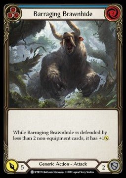Barraging Brawnhide (Blue) (Normal) - Welcome to Rathe - Unlimited (Common) [WTR-U-WTR178] - Cards Beyond