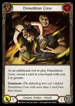 Demolition Crew (Yellow) (Normal) - Welcome to Rathe - Unlimited (Common) [WTR-U-WTR180] - Cards Beyond