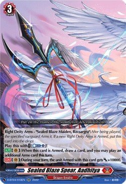 Sealed Blaze Spear, Aadhitya (V.1 - Double Rare) - Awakening of Chakrabarthi (Double Rare) [D-BT04-018] - Cards Beyond