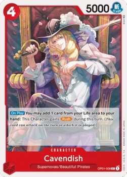 Cavendish (OP01-008) (V.1) - Romance Dawn (Common) [OP01-008] - Cards Beyond