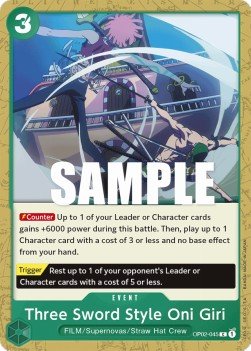 Three Sword Style Oni Giri (OP02-045) - Paramount War (Common) [OP02-045] - Cards Beyond