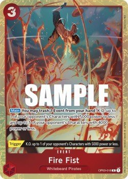 Fire Fist (OP03-018) (V.2) - Pillars of Strength (Alternate Art) [OP03-018] - Cards Beyond