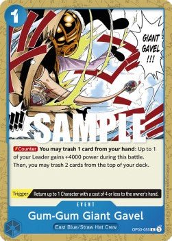 Gum-Gum Giant Gavel (OP03-055) - Pillars of Strength (Common) [OP03-055] - Cards Beyond
