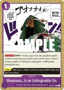Weakness...Is an Unforgivable Sin. (OP04-076) - Kingdoms of Intrigue (Common) [OP04-076] - Cards Beyond