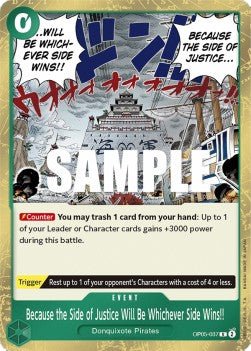 Because the Side of Justice Will Be Whichever Side Wins!! (OP05-037) - Awakening of the New Era (Rare) [OP05-037] - Cards Beyond