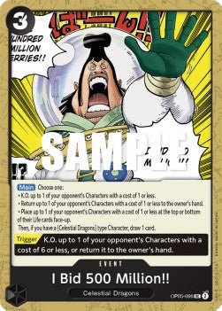 I Bid 500 Million!! (OP05-096) - Awakening of the New Era (Uncommon) [OP05-096] - Cards Beyond