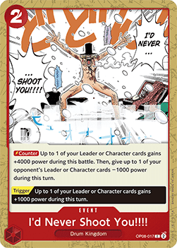I'd Never Shoot You!!!! (OP08-017) - Two Legends (Common) [OP08-017] - Cards Beyond