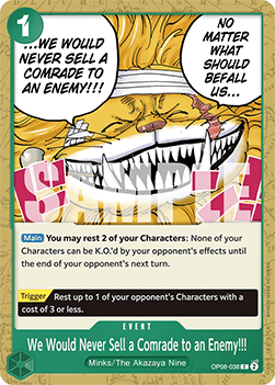 We Would Never Sell a Comrade to an Enemy!!! (OP08-038) - Two Legends (Common) [OP08-038] - Cards Beyond