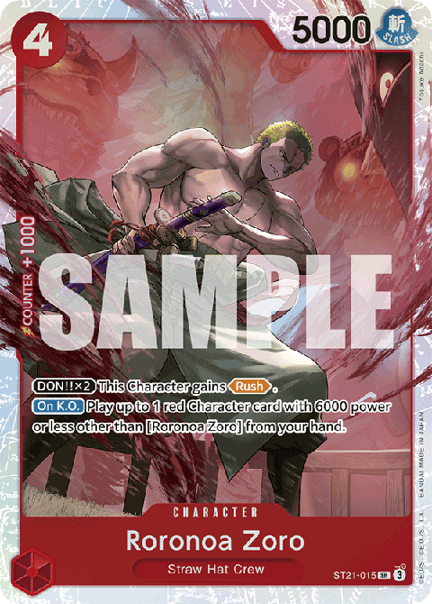 Roronoa Zoro (ST21-015) (V.1) - Starter Deck: EX Gear 5 (Super Rare) [ST-21-015] - Cards Beyond