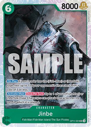 Jinbe (OP11-031) (V.1) - A Fist of Divine Speed (Super Rare) [OP11-031] - Cards Beyond