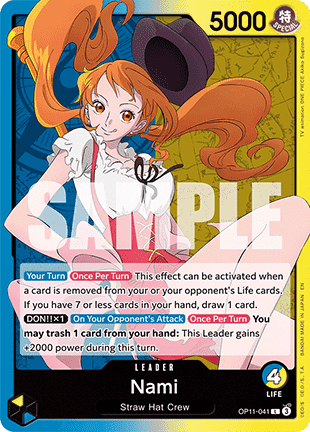 Nami (OP11-041) (V.1) - A Fist of Divine Speed (Leader) [OP11-041] - Cards Beyond