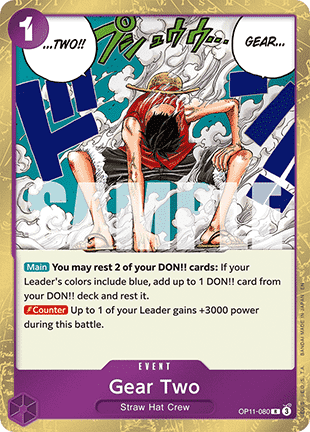 Gear Two (OP11-080) (V.1) - A Fist of Divine Speed (Rare) [OP11-080] - Cards Beyond