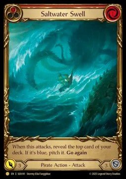 Saltwater Swell (Red) (Extended Art Cold Foil) - High Seas (Rare) [SEA-141] - Cards Beyond