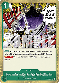 Demon Aura Nine Sword Style Asura Blades Drawn Dead Man's Game (OP12-037) (V.1) - Legacy of the Master (Rare) [OP12-037] - Cards Beyond