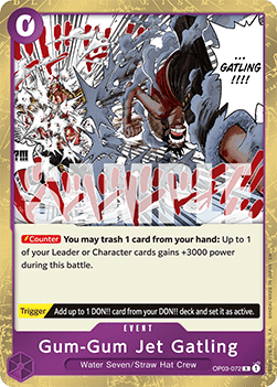 Gum-Gum Jet Gatling (OP03-072) (V.1) - The Best Vol.2 (Rare) [PRB02-OP03-072] - Cards Beyond