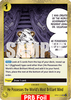 He Possesses the World's Most Brilliant Mind (OP07-114) (V.2) - The Best Vol.2 (Uncommon) [PRB02-OP07-114] - Cards Beyond