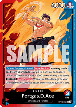 Portgas.D.Ace (OP13-002) (V.1) - Carrying on his Will (Leader) [OP13-002] - Cards Beyond