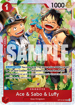 Ace & Sabo & Luffy (OP13-007) (V.1) - Carrying on his Will (Super Rare) [OP13-007] - Cards Beyond