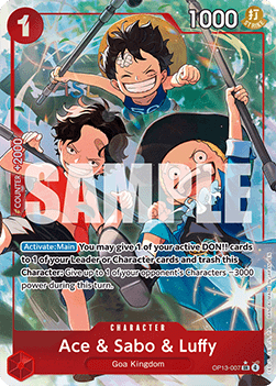 Ace & Sabo & Luffy (OP13-007) (V.2) - Carrying on his Will (Alternate Art) [OP13-007] - Cards Beyond