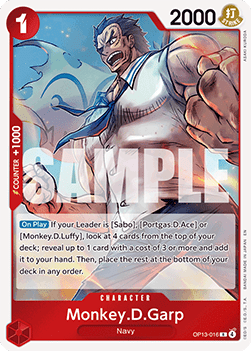 Monkey.D.Garp (OP13-016) (V.1) - Carrying on his Will (Rare) [OP13-016] - Cards Beyond