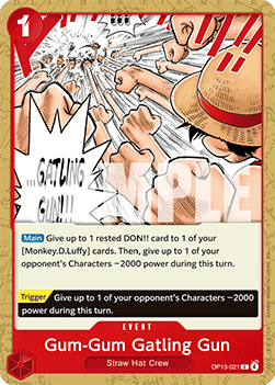Gum-Gum Gatling Gun (OP13-021) - Carrying on his Will (Common) [OP13-021] - Cards Beyond