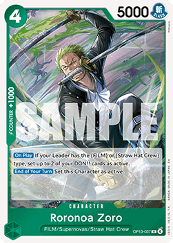 Roronoa Zoro (OP13-037) - Carrying on his Will (Rare) [OP13-037] - Cards Beyond