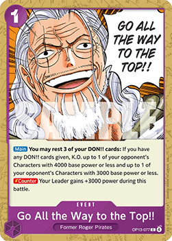 Go All the Way to the Top!! (OP13-077) - Carrying on his Will (Common) [OP13-077] - Cards Beyond