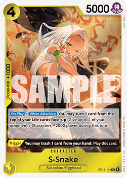 S-Snake (OP13-114) (V.1) - Carrying on his Will (Rare) [OP13-114] - Cards Beyond