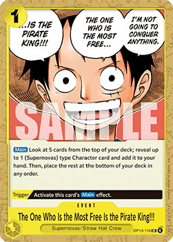 The One Who Is the Most Free Is the Pirate King!!! (OP13-116) - Carrying on his Will (Uncommon) [OP13-116] - Cards Beyond