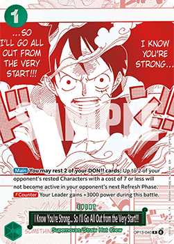 I Know You're Strong... So I'll Go All Out from the Very Start!!! (OP13-040) (V.1) - Unnumbered Promos (Rare) [UP-OP13-040] - Cards Beyond