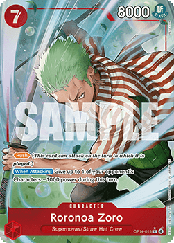 Roronoa Zoro (OP14-015) (V.2) - The Azure Sea's Seven (Alternate Art) [OP14-015] - Cards Beyond