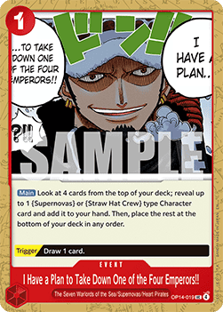 I Have a Plan to Take Down One of the Four Emperors!! (OP14-019) - The Azure Sea's Seven (Uncommon) [OP14-019] - Cards Beyond