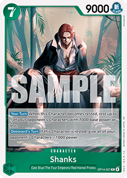 Shanks (OP14-027) (V.1) - The Azure Sea's Seven (Rare) [OP14-027] - Cards Beyond