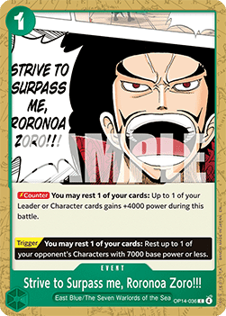Strive to Surpass me, Roronoa Zoro!!! (OP14-036) - The Azure Sea's Seven (Common) [OP14-036] - Cards Beyond